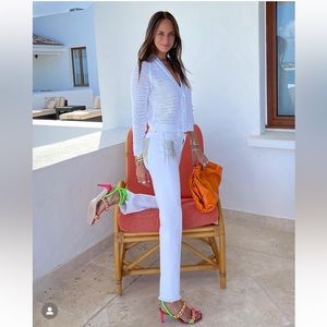 NWT Stephanie Gottlieb x Joe’s The Lara Mid-Rise White Jeweled Jeans - Size 24